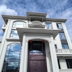 漳州白麻别墅外墙干挂石材效果示例