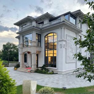 漳州 白麻花岗岩私人别墅干挂石材豪华定制