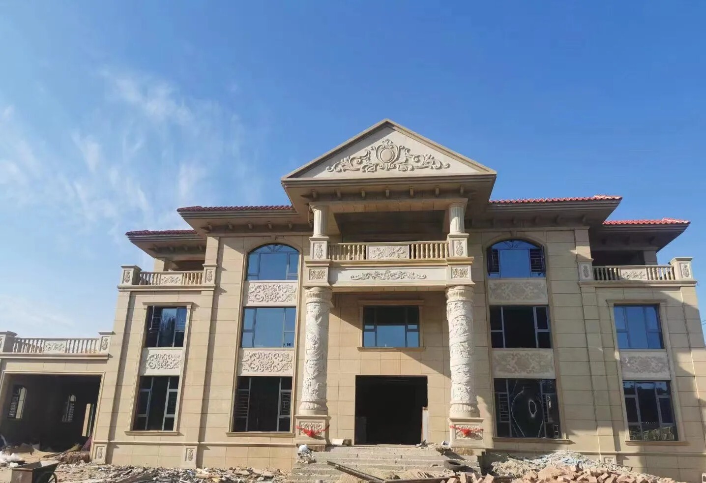 漳州 黄金麻花岗岩别墅外墙干挂