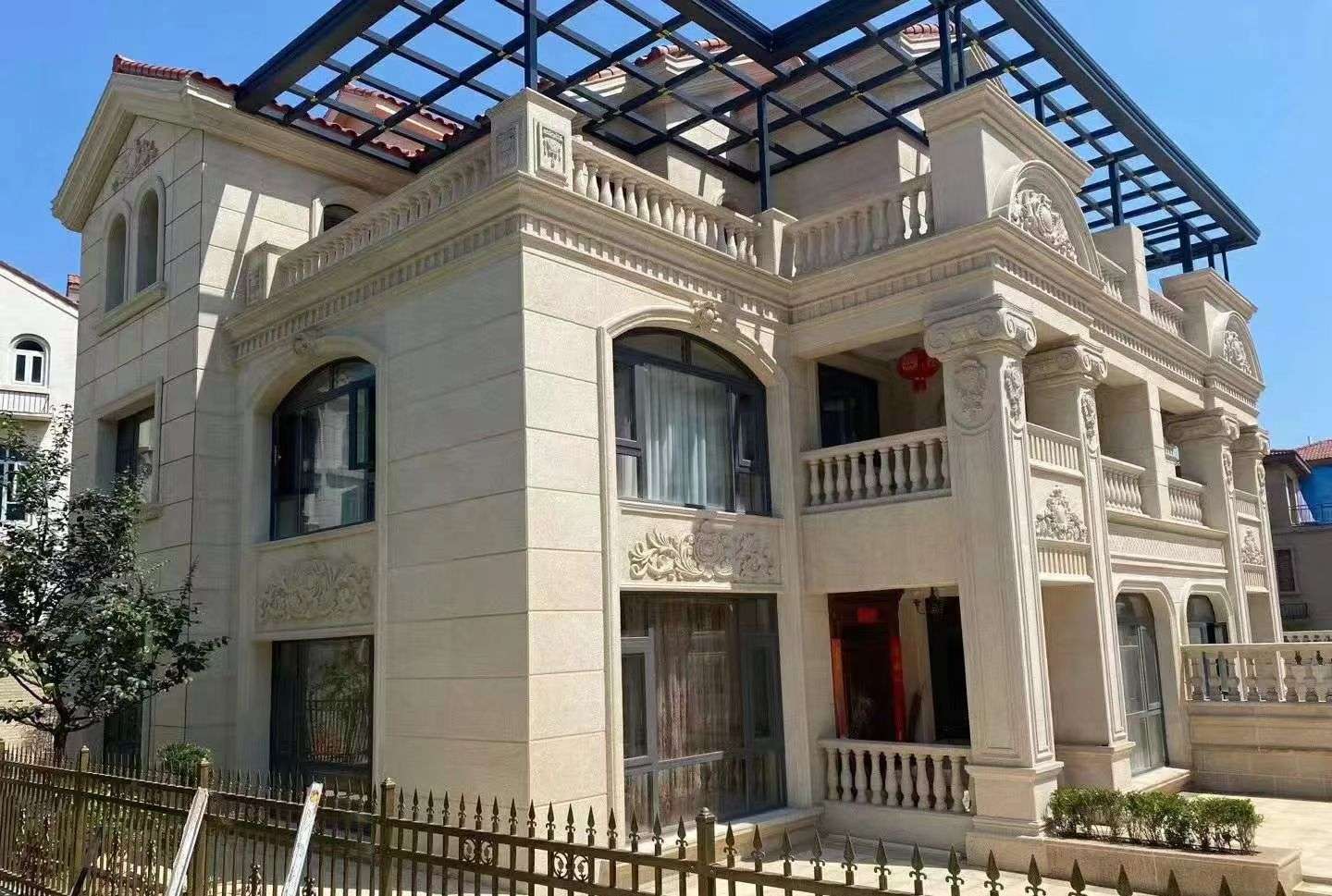 漳州 黄金麻花岗岩荔枝面别墅外墙干挂